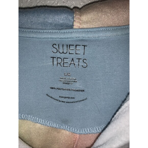 Unicorn Sweet Treats Comfy One Piece Hooded Pajamas Adult Woman Sz Large - Picture 2 of 8